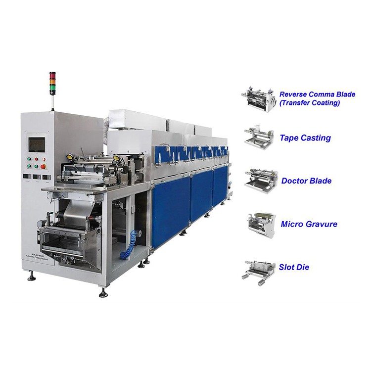 Multi-function roll-to-roll pilot coating system with multiple optional blades