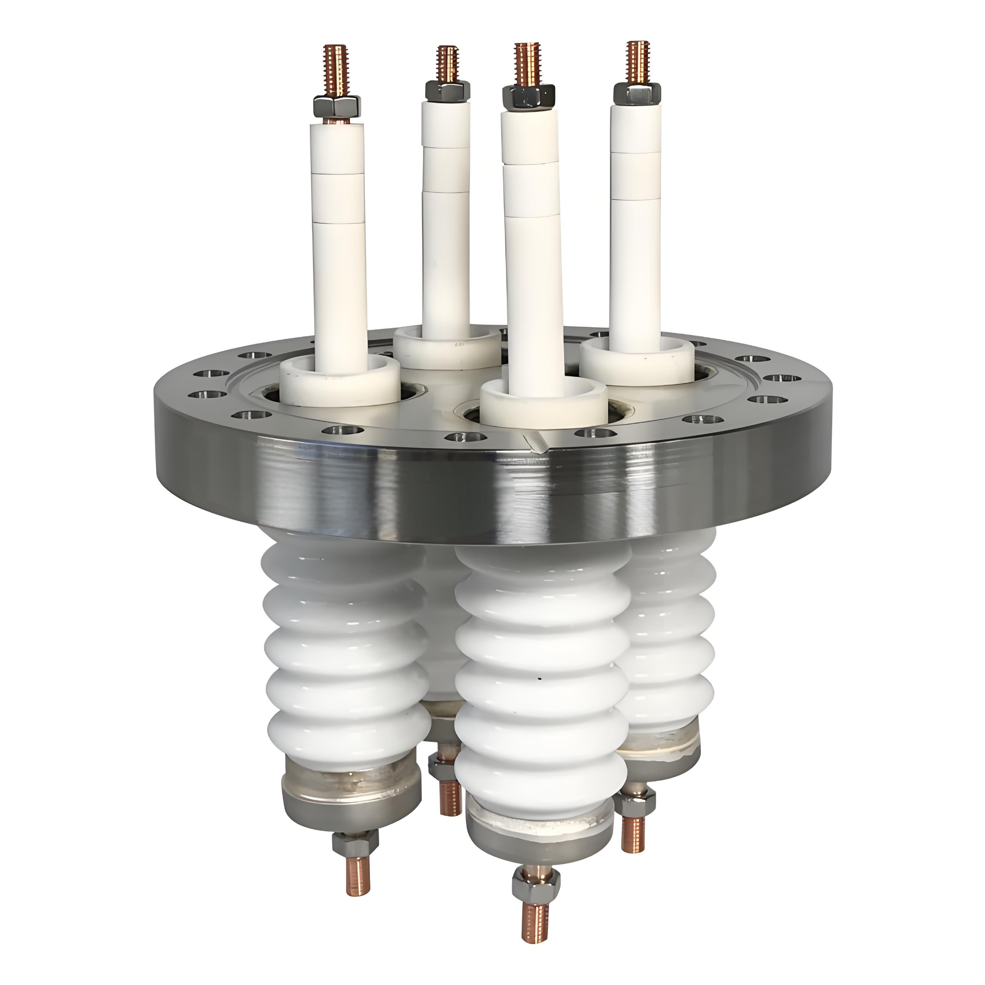 KF high voltage electrode flange for magnetron sputtering