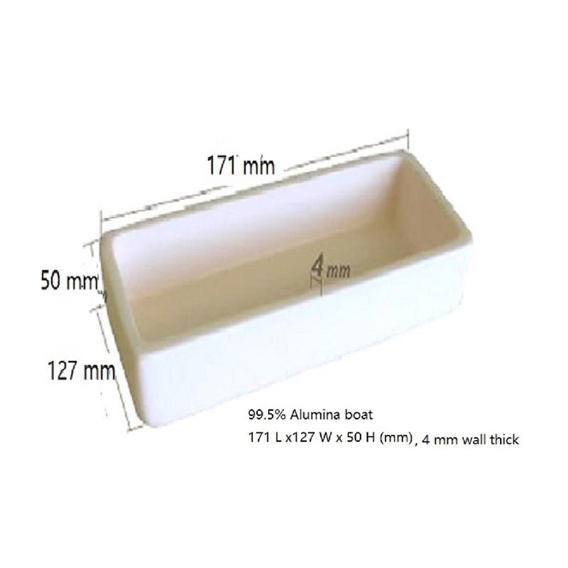 Alumina Boat: High Purity 171 x 127 x 50 mm