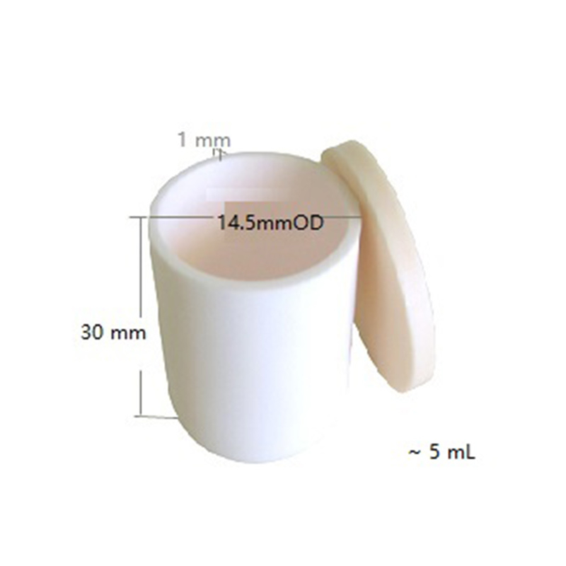 Alumina Crucible: High Purity 14.5 dia.x 30H mm (5 ml) Cylindrical with Lid