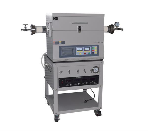 Laboratory 1200°C CVD Tube Furnace with 4 Channel MFC Gas Mixer and Vacuum Pump CY-O1200-60IT-4Z10V